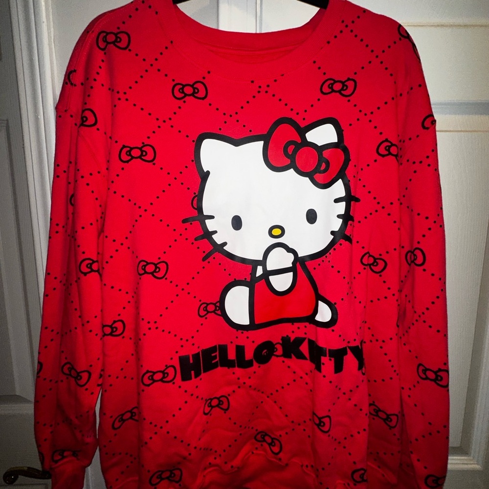 Hello Kitty Vibrant Red Crew Neck Sweater